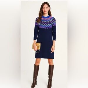 Boden Navy Dress with Colorful Pattern size 4p